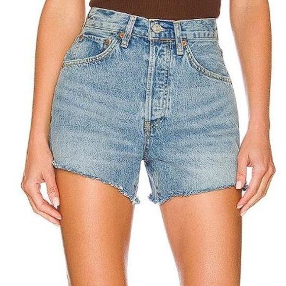 RE/DONE Women's Originals 50s Cutoffs Size 25 In Cool Medium Blue - Picture 2 of 11